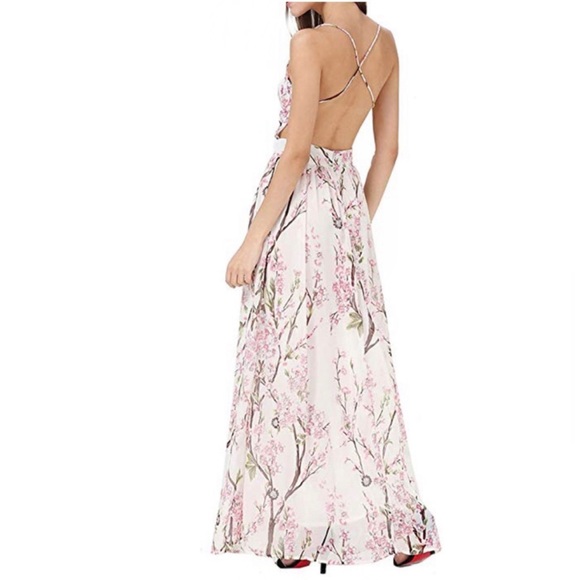 REVOLVE Dresses & Skirts - Backless Floral Blush Boutique Maxi Dress NEW